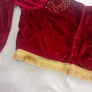 Maroon Colour Velvet Blouse