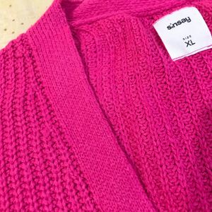 Fuschia Pink Cardigan Fits M-XL