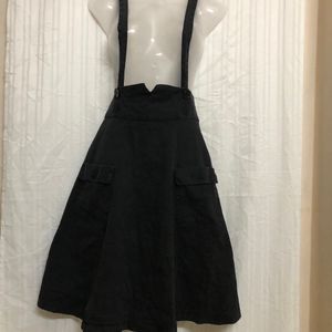 Lindy Bop Black Dungaree Dress Skirt