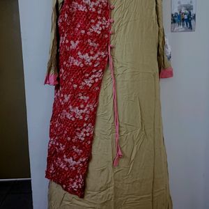 Drap Kurta With Half Jacket Model