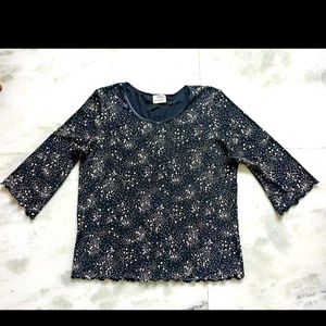 (SALE )Cream Polka Dot Black Top For Women's