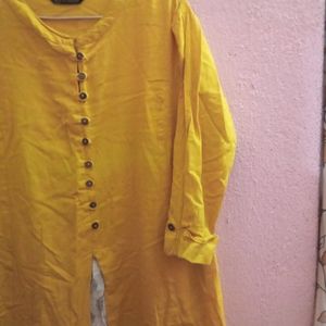 Straight Kurta for Women with Mandarin Collar