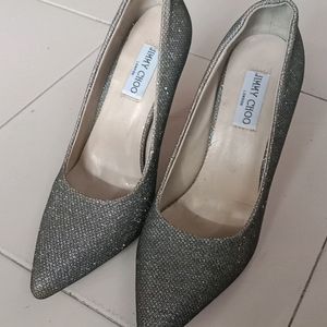 New Jimmy Choo Grey Shiny Stilettos