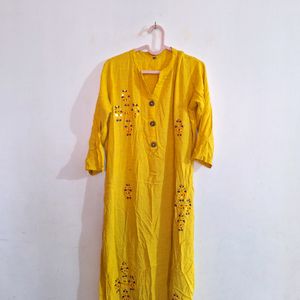 Rayon Mustard Yellow Kurta