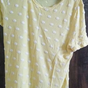 mark spencer yellow polka dot top