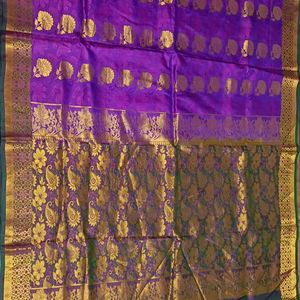 Violet And Green Silk Saree