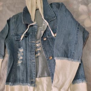 Denim Jacket And Combo Tshirt