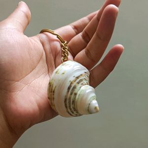 Sage Green Shell Keychain