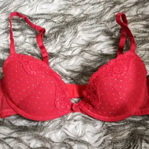 Hnm Red Lace And Net Detail Bra