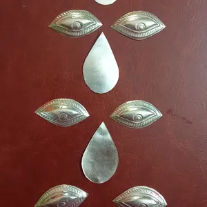 Pure Silver (Chandi) Eyes And Bindi Set Of 3