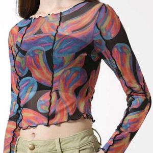 Abstract Printed Fitted Crop top