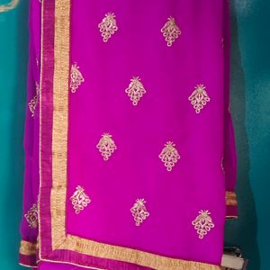 💗Saree With Stitched Blouse Pink