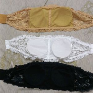 Lace Strapless Tube Bra