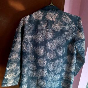 A Denim Floral Shirt