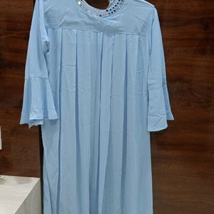 Sky Blue Heavy Decent Dress Women