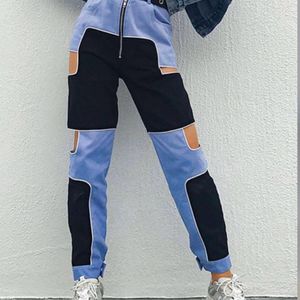 BLUE Korean Style Cut Out Pants (S)