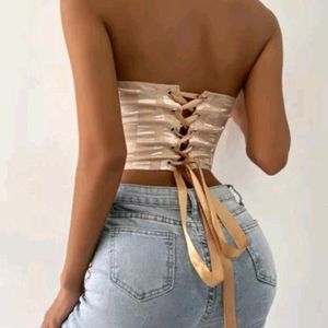 Shein Corset Style Top With Ribbon Back