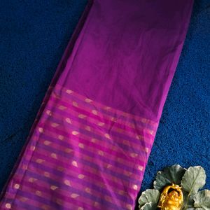 Purple Pattu Saree With Gold Zari Work