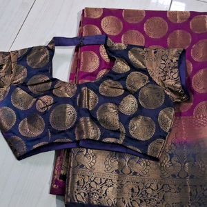 New  Silk Saree With Paded stitched Blouse