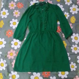 Pretty Short Green Dress For Girls