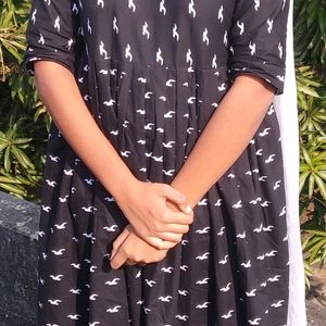 Black Umbrella Cut Kurti