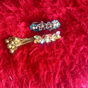 Combo GOLD OXIDISED SAREE CLIPS AND PIN