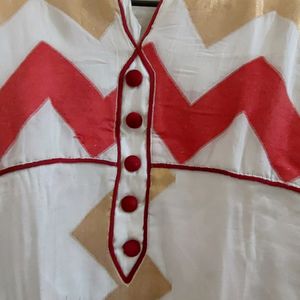 Off White Chanderi Silk Kurti