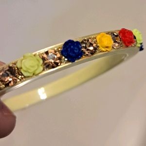 Multicolor Golden Crystal Bangles