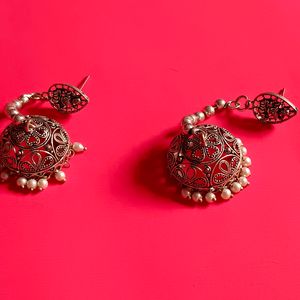 Silver Temple Ethnic Junck Earrings