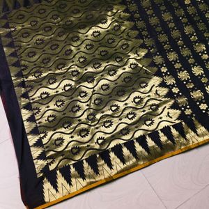 Copy brown colour Banarasi Silk full Zari Saree