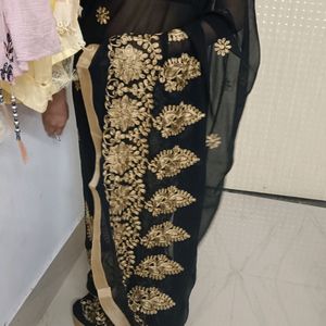 Black Embroidery Saree