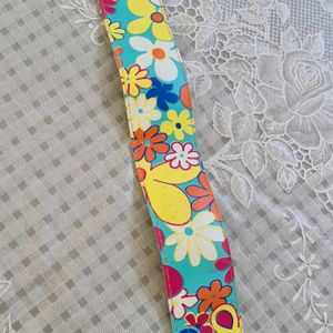 Multicolored floral belt