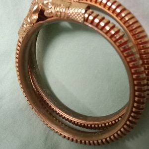 2 PCS  Delicate Antique Gold Plated Bangles