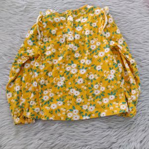 Yellow Printed Top Babygirl