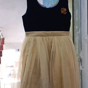 New Navyblue And Cream Colour Kids Dress