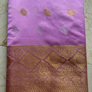 Brand New Pure Cotton Saree With Attached Blouse