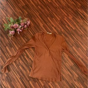 Long Sleeve V Neck Top