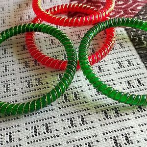 Combo Bangles Red And Green