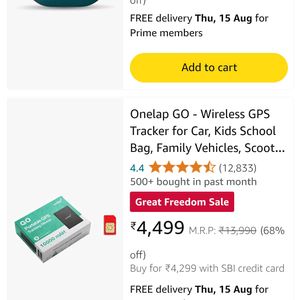 GPS Tracker For Bike, Cars Etc (Issue:On/Off Bttn)