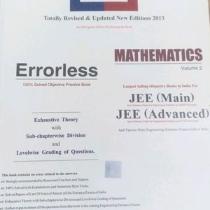 °Errorless Mathmatics° Volume 1,2 For Jee Mains And Advanced.