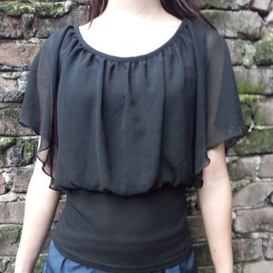 Black Butterfly Style Top