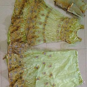 Beautiful Pista Green Lahenga