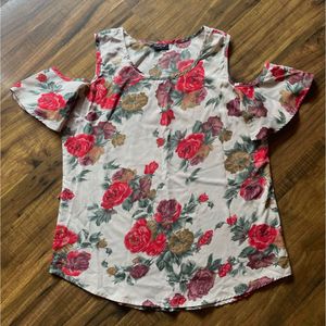 Cold Shoulder Floral Top