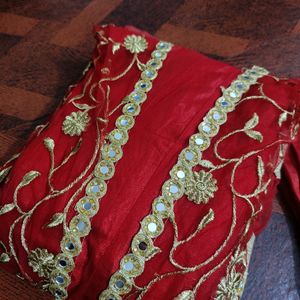 Very Beautiful Red Net Gown Heavy Embroidery