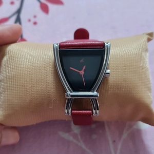 Fastrack Wrist Watch With Red Strap