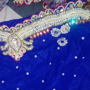 Zardozi Pearl Work Saree With Patticote Rarely Us