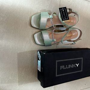 Flunky Heeled Slip-on Sandals Size UK4/EURO 37