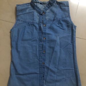 Blue Denim Texture Shirt