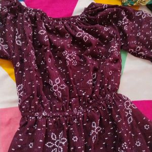 Purple Round Neck Top