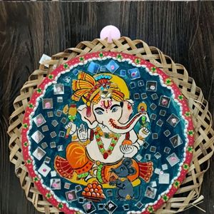 Ganpati Bappa Handmade Artwork With Mirrors